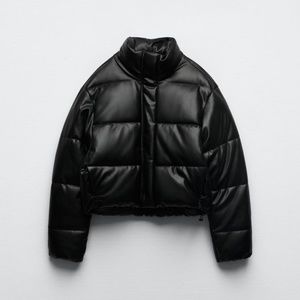 ZARA - FAUX LEATHER PUFFER JACKET